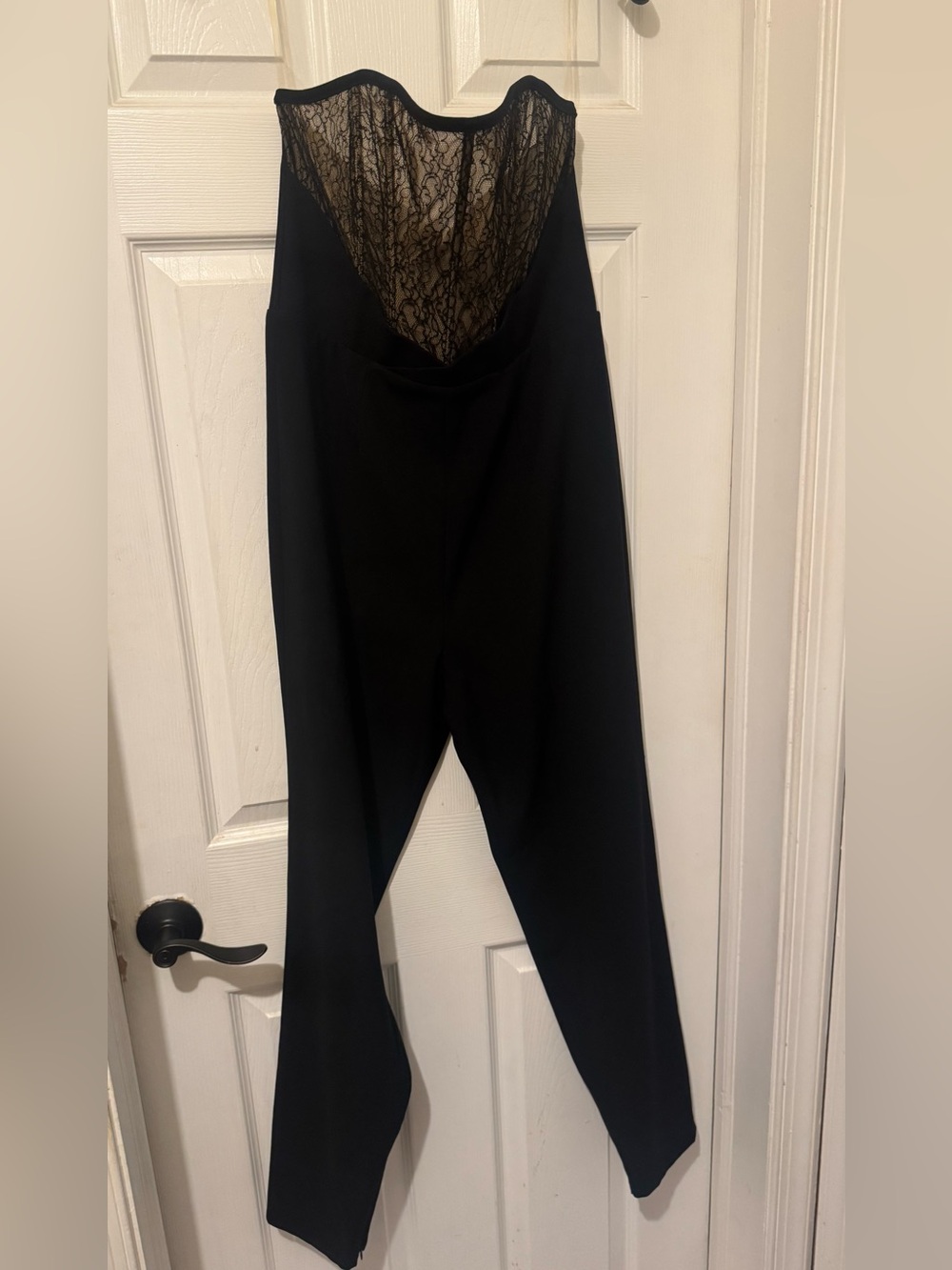 Strapless black lace jumpsuit